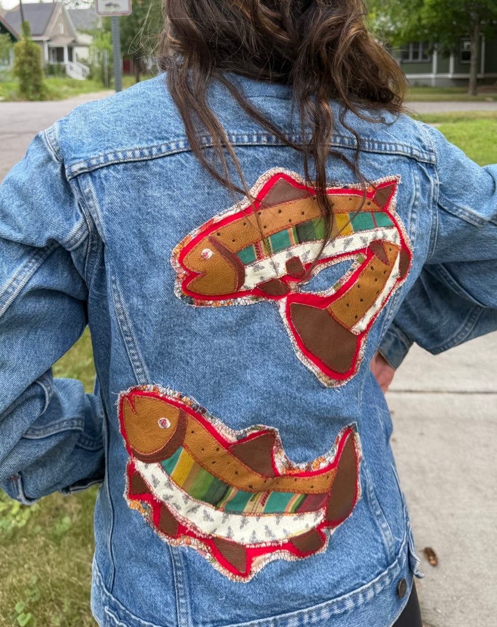 Patchwork Trout Denim Levi Jacket