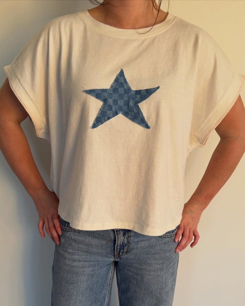 Handmade "Lucky 7" Patchwork Tee