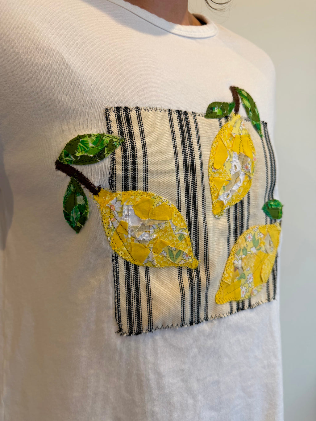 Patchwork Lemon Tee ⎮ Handmade One-of-a-Kind