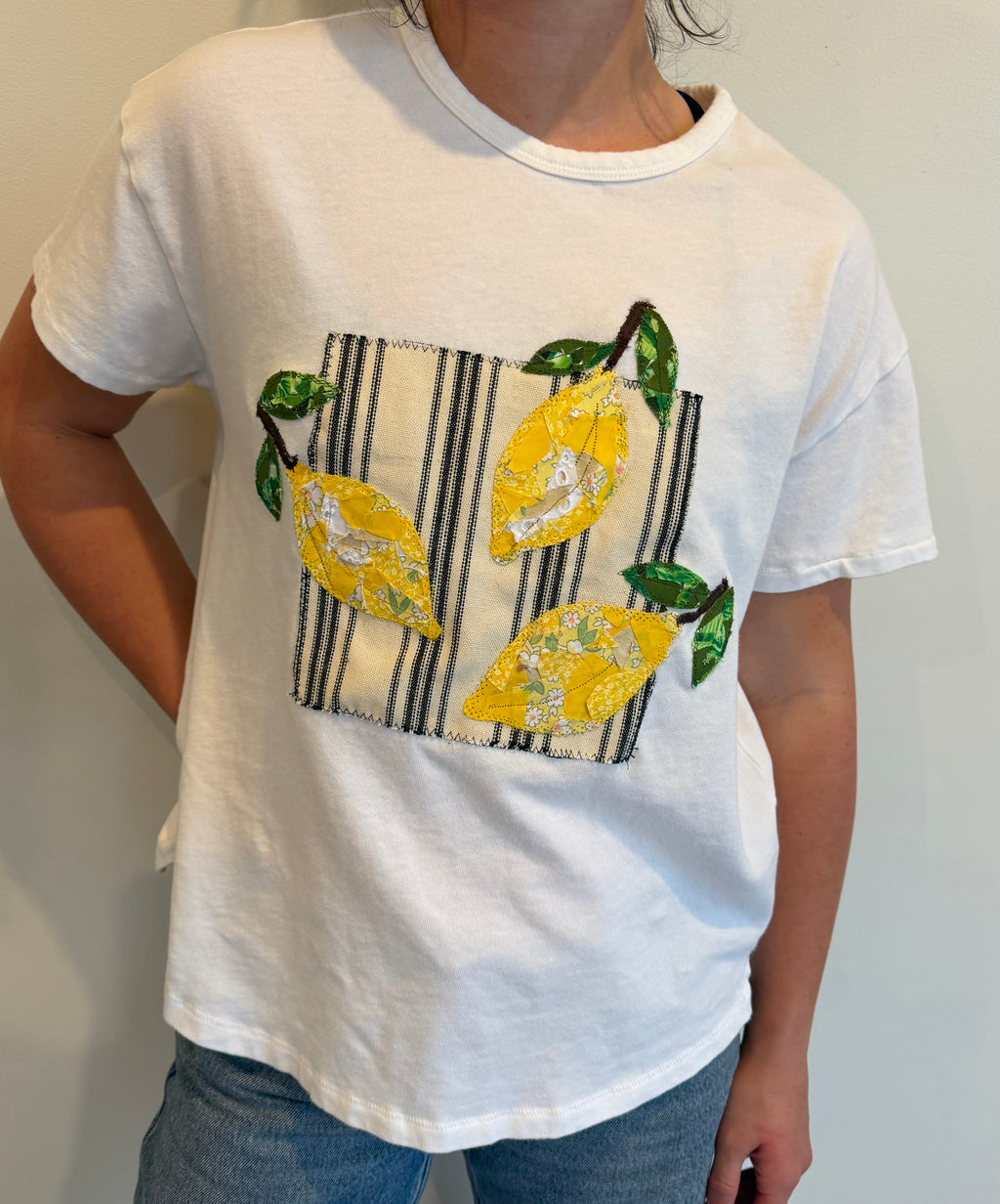 Patchwork Lemon Tee ⎮ Handmade One-of-a-Kind