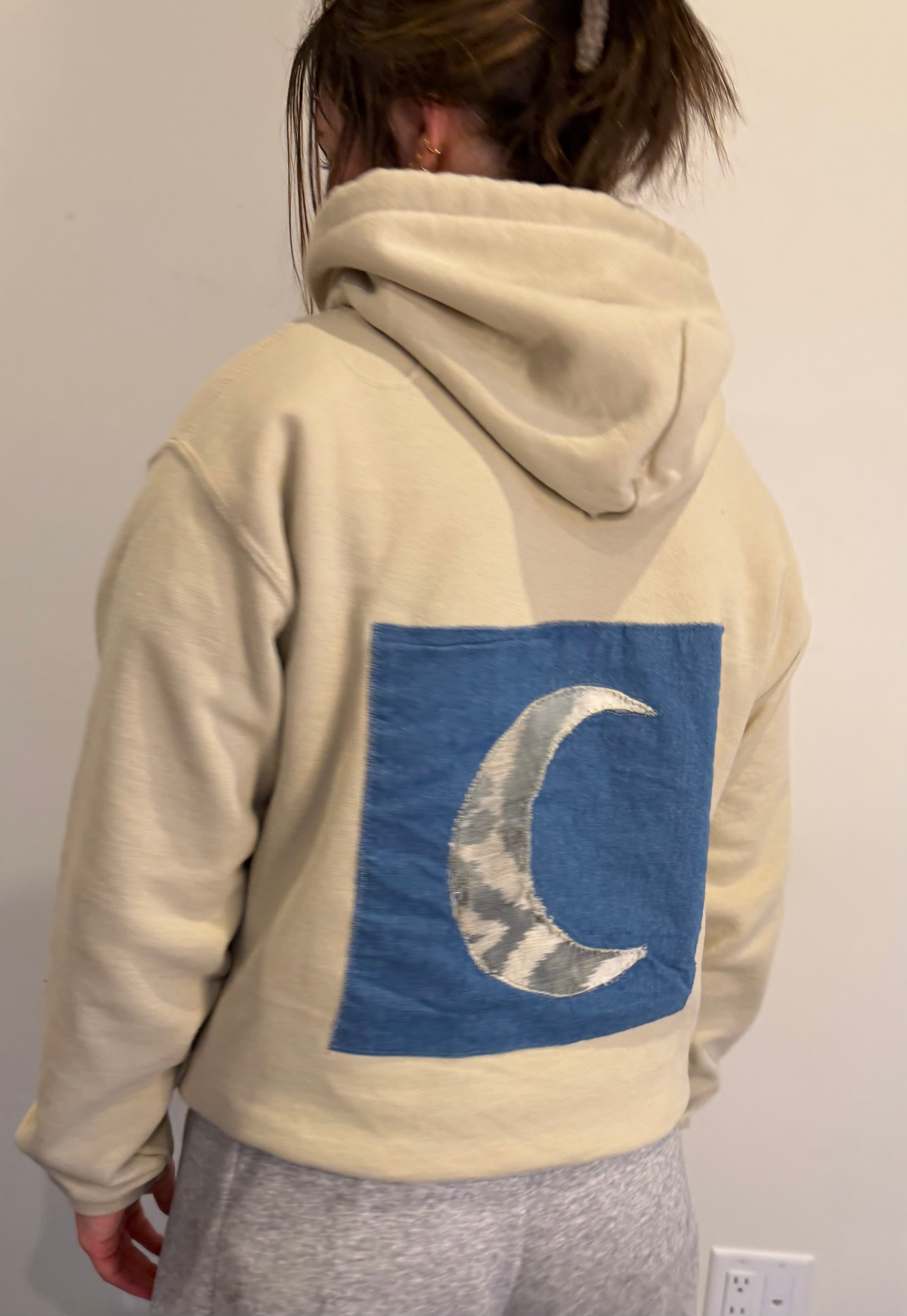 Moon & Back Handmade Patchwork Hoodie