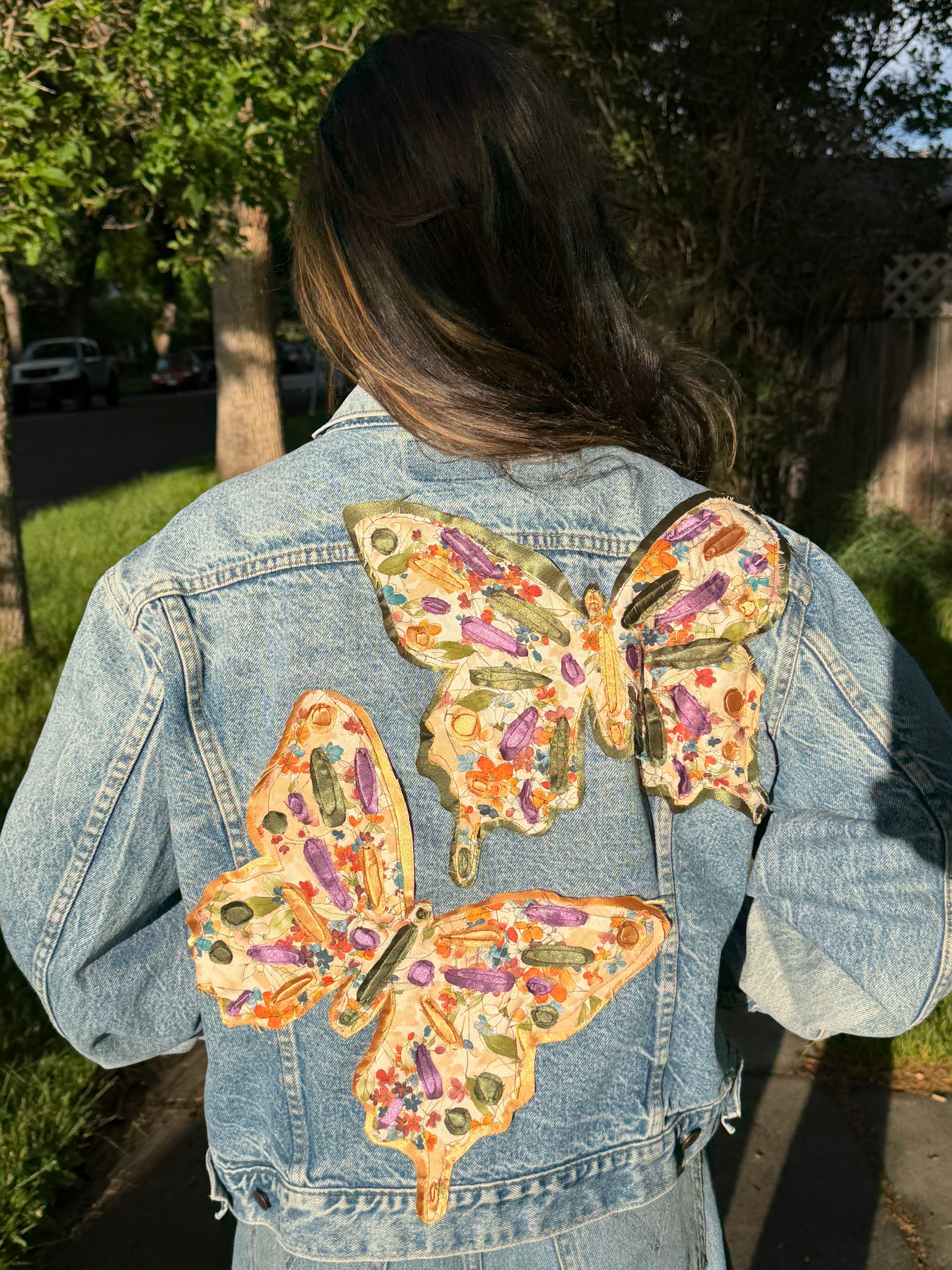 Butterfly Patchwork Denim Jacket
