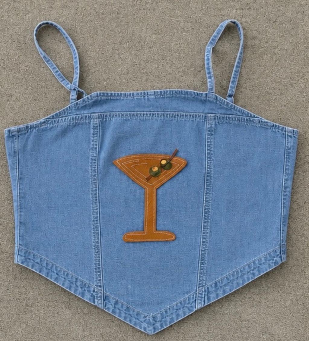 Dirty Martini Back-Tie Denim Tank Top