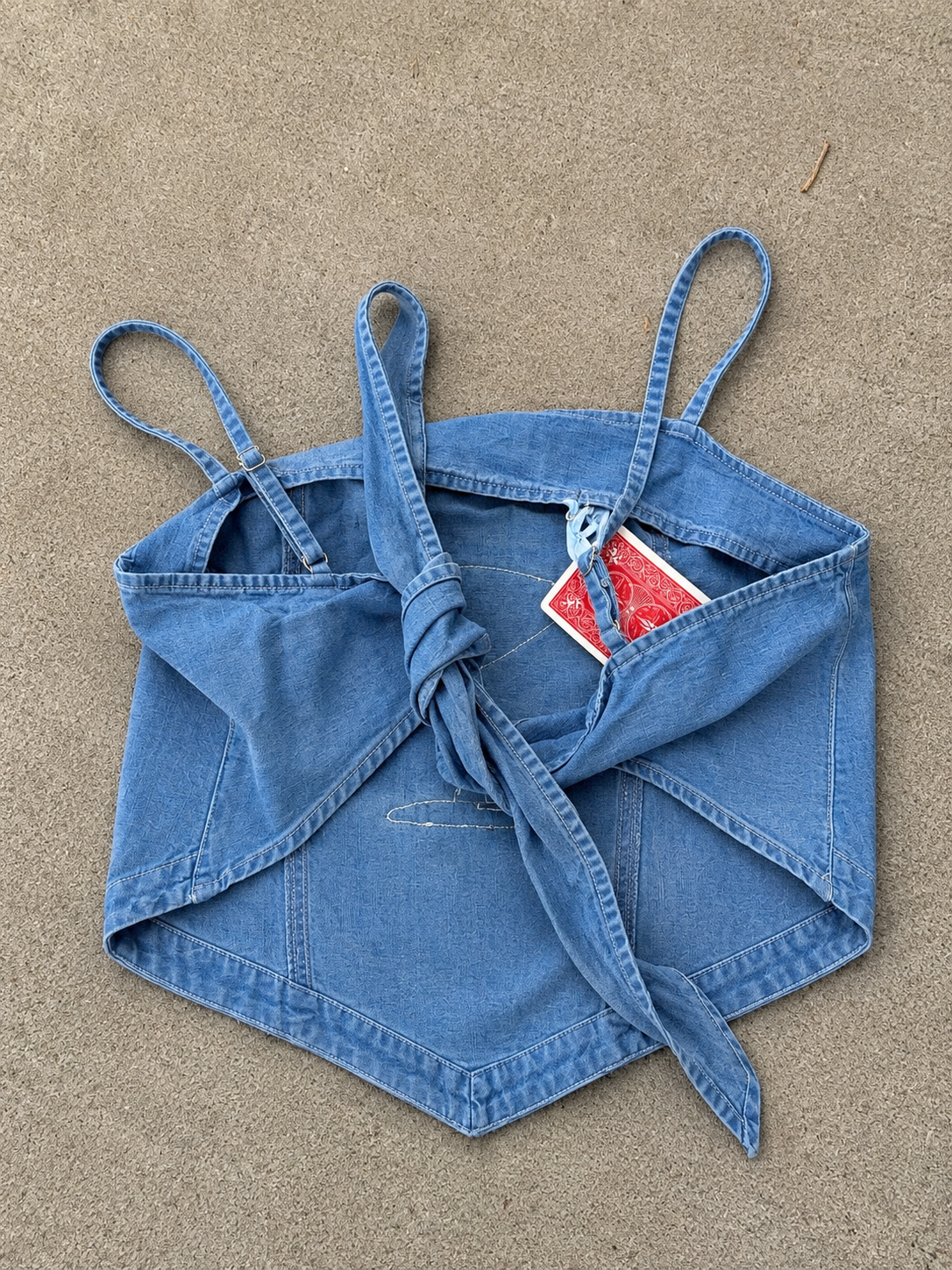 Dirty Martini Back-Tie Denim Tank Top