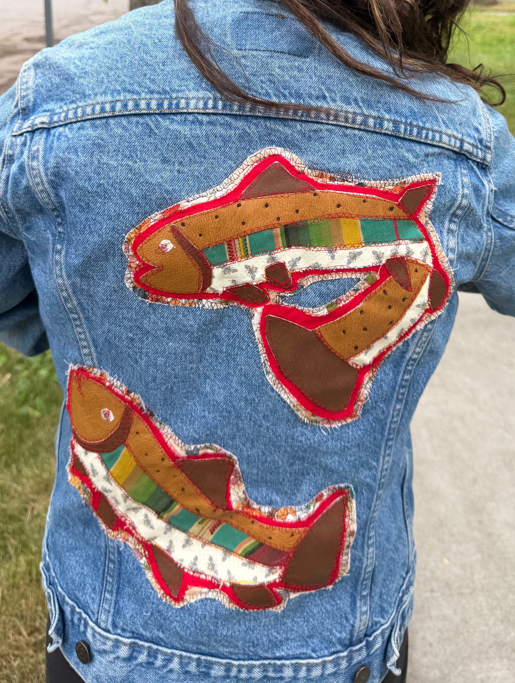 Patchwork Trout Denim Levi Jacket