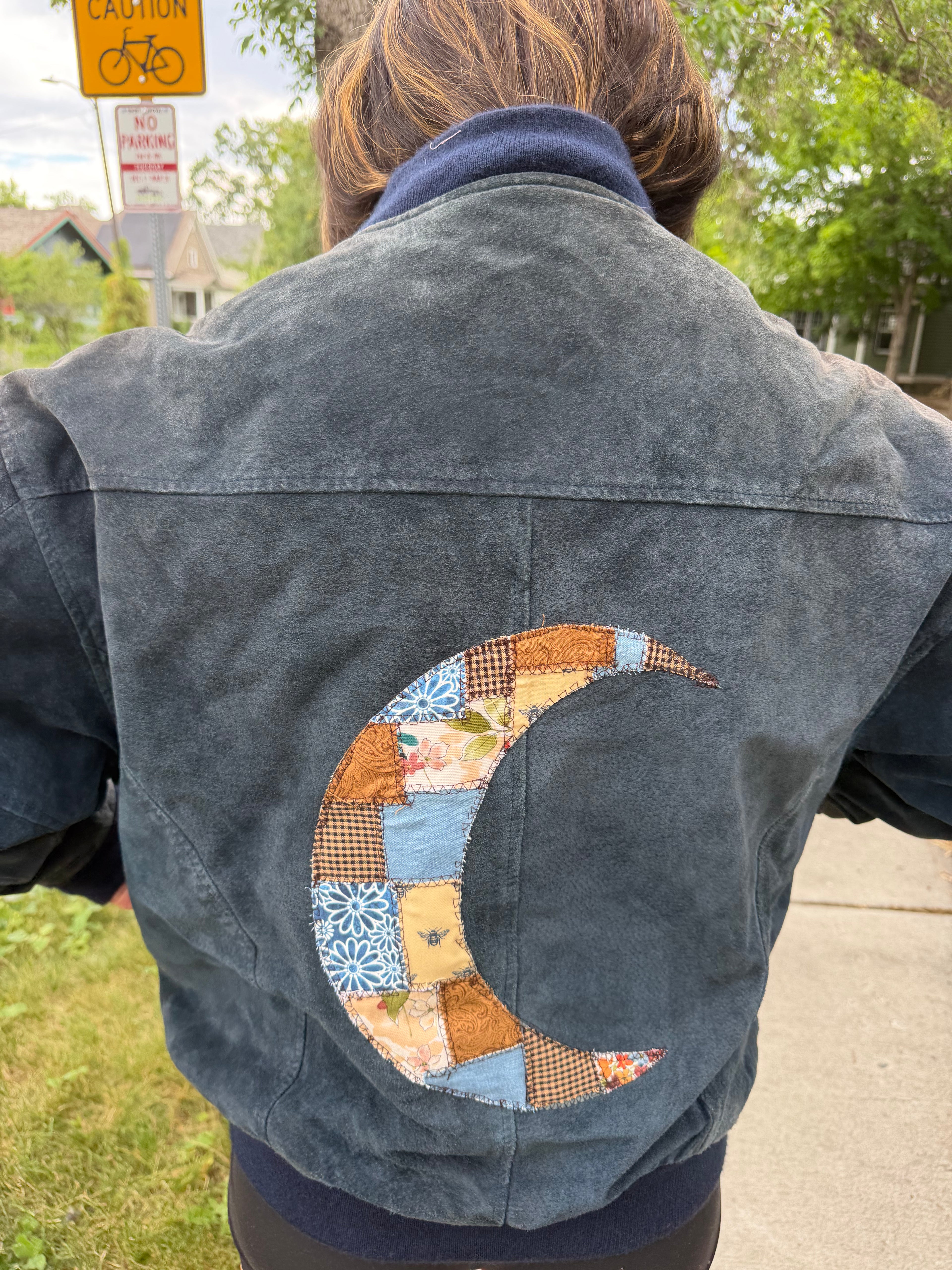 Patchwork Crescent Moon Vintage Workwear Jacket