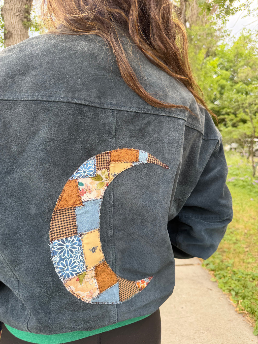Patchwork Crescent Moon Vintage Workwear Jacket