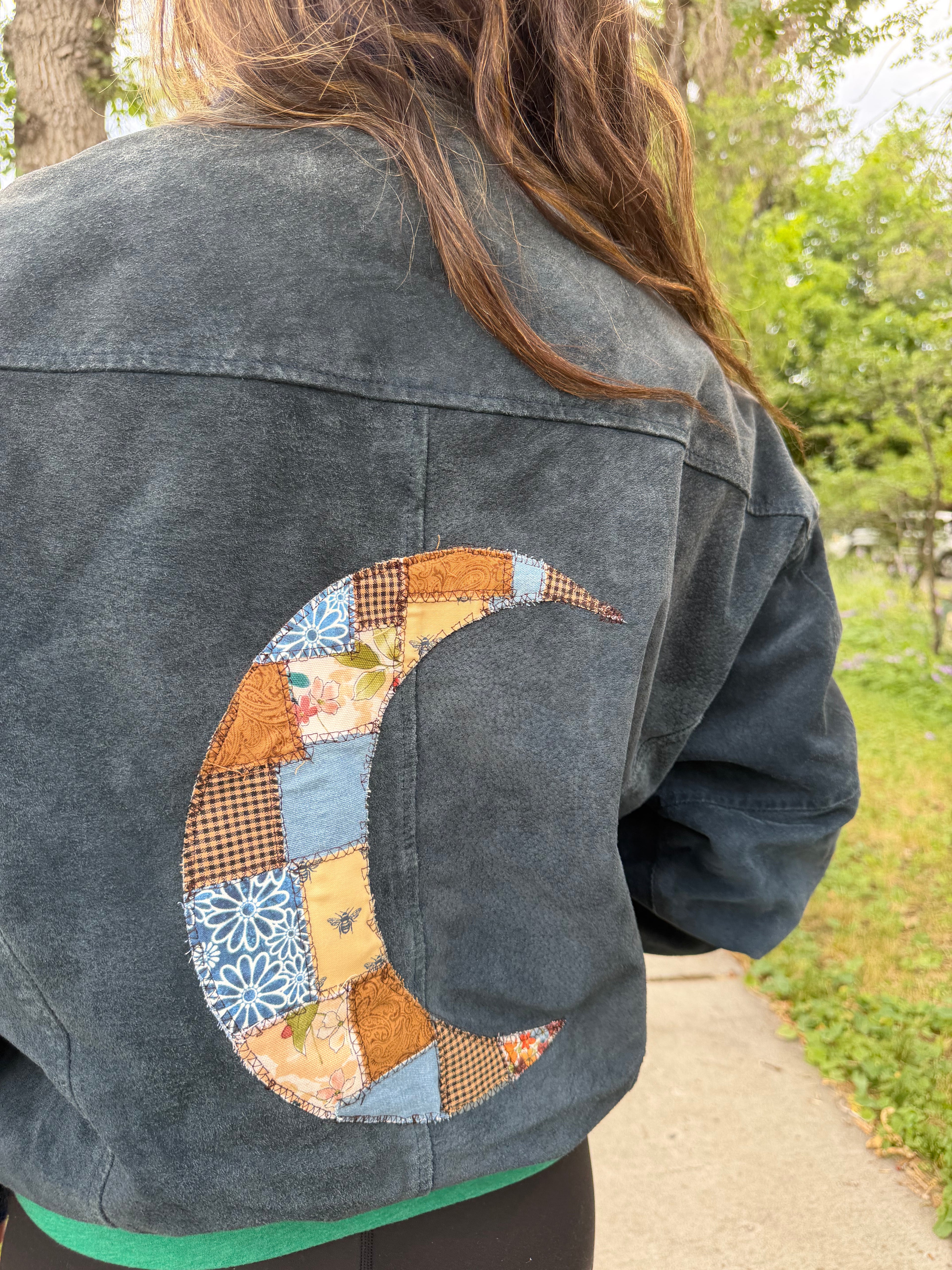 Patchwork Crescent Moon Vintage Workwear Jacket