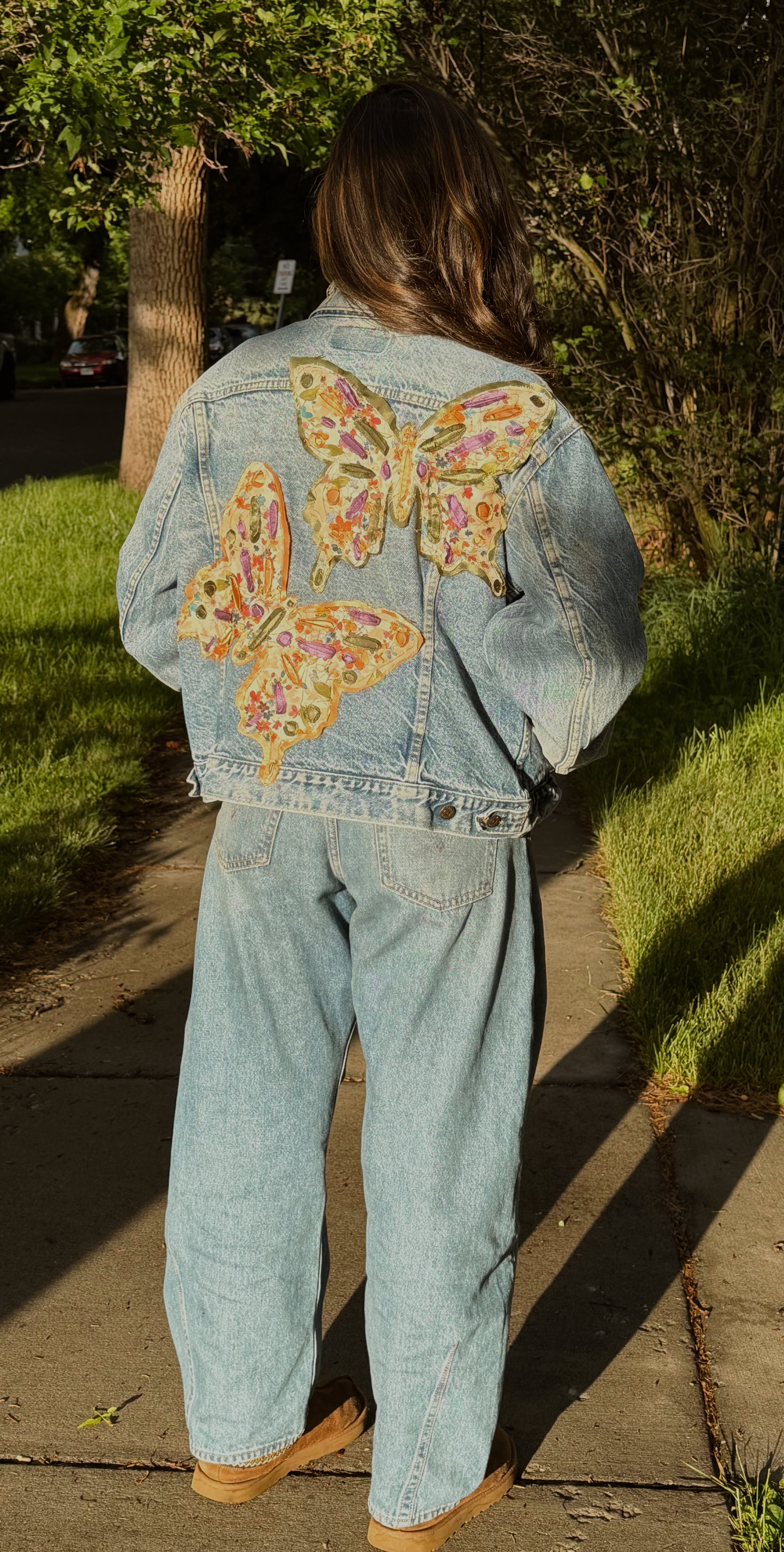 Butterfly Patchwork Denim Jacket